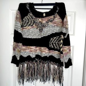 Beautiful multicolored fringed sweater